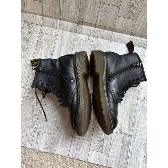 Dr. Martens Doc 1460 J Combat Boots Kids Youth Size 1 Black Leather Side Zipper - Picture 6 of 10